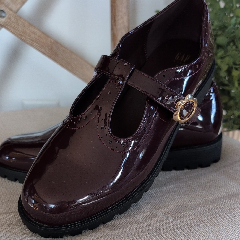 GAP Kids T-Strap Loafers - Burgundy Size 5 - Picture 8 of 13
